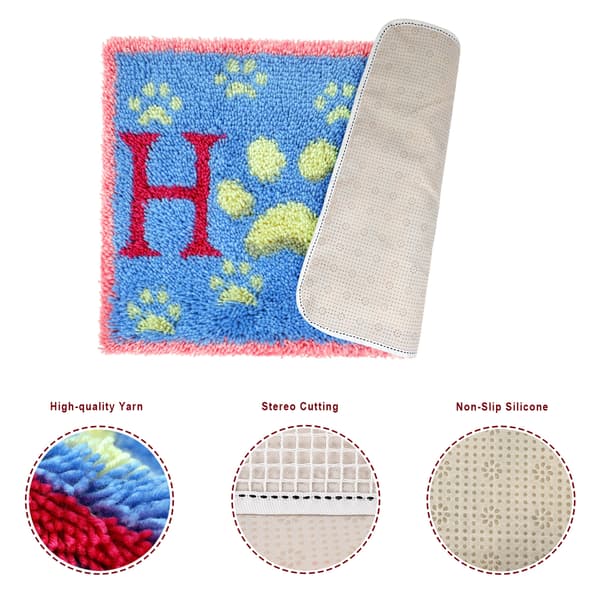 Latch Hook Tæppesæt 60*40cm til DIY-håndarbejde, madlavning, nålepude, boligindretning for begyndere-FX-