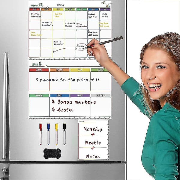 42.530 cm Månedlig Planlægger Whiteboard Kalender Månedlig Planlægger til Vægplanlægger Tør Tør Planlægningstavler-FX-