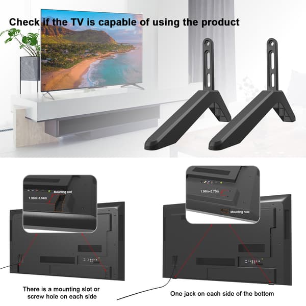 Universal TV Stand Base with Screws Easy Installation Tabletop TV Legs for Vizio, Samsung, LG, TCL, Hisense-FX-