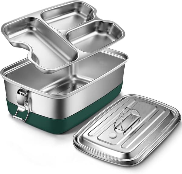 Matlåda Vuxna, Matlåda Barn, Matlåda Rostfritt Stål, Högkvalitativ matlåda av rostfritt stål, 2000 ml, läckagesäker, matlåda, metall-FX-