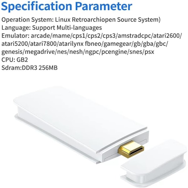 40 000+ 4K HDMI TV-spillpinne Retrospillkonsoll med 2 trådløse håndkontroller M15 64G four-player version