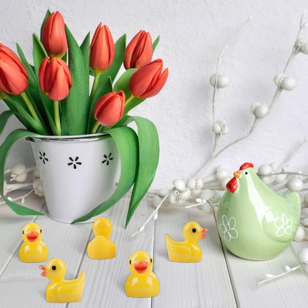 Mini Resin Ducks 100 Pieces Miniature Ducks, Mini Resin Ducks, Mini Ducks for DIY Pot Micro Landscape Decorations Accessories-FX-