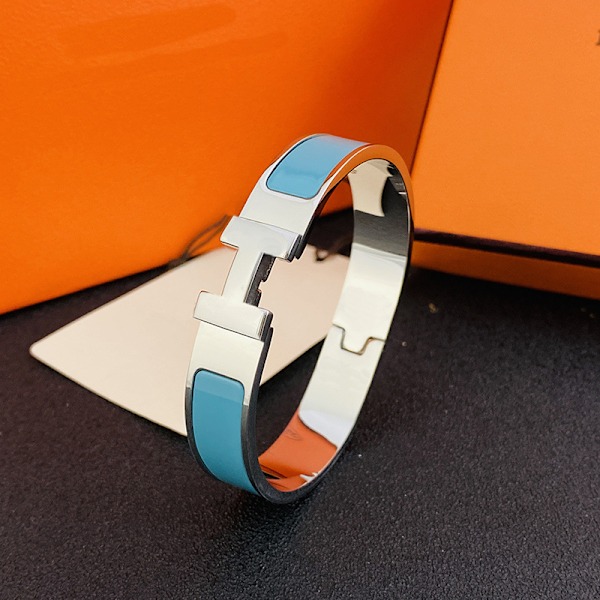 H-Armbånd, 18KH Alfabetlås til Mænd og Kvinder, Armbånd til Par i Rustfrit Stål, Sølv og Lyseblå Silver and Light Blue