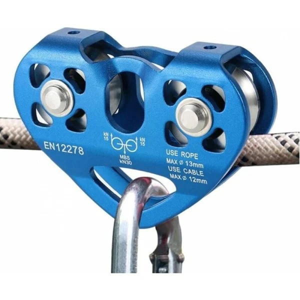 30kN Tovbane Tandem Klatring Dobbelt Tandem Hastighed Dobbelt zipline vogn med forbindelseskarabinhage, A