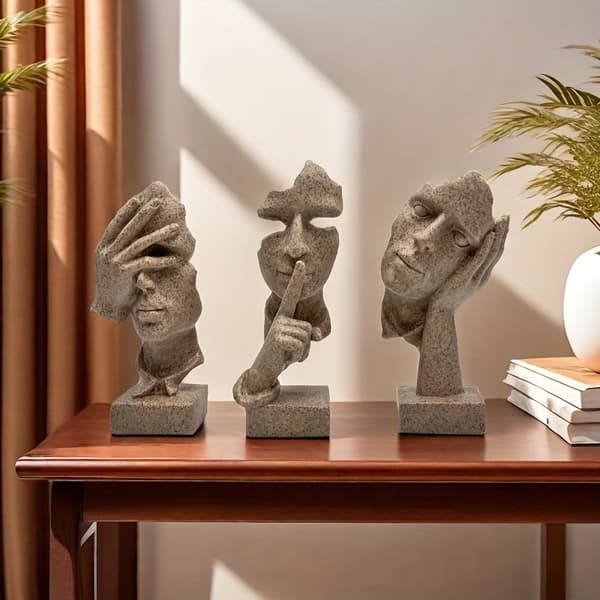 Abstrakt karaktermaske-skulptursæt til bolig- og kontorindretning 3pcs D2488 Set