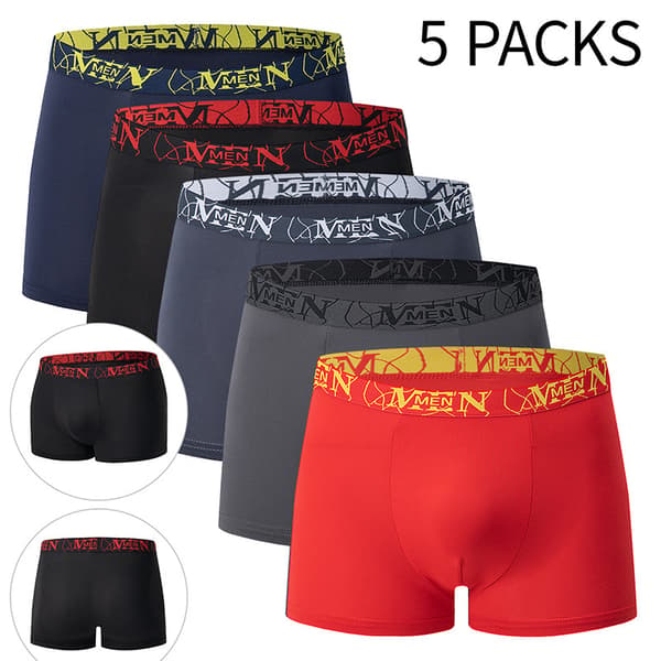 10-pak afslappede boxershorts til mænd, behagelig elastisk talje, åndbar, ideel til hverdagsbrug 10 PCS-FX- 10 PCS L