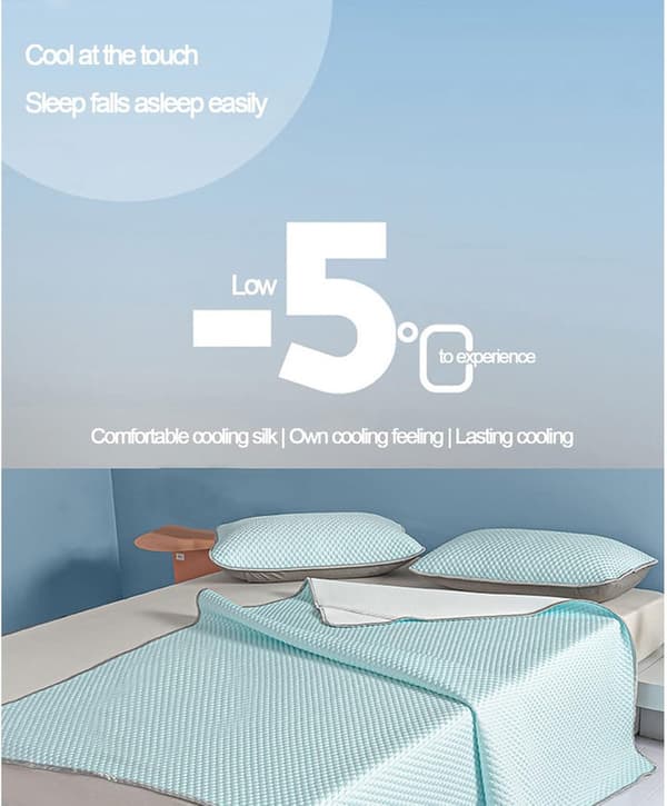 Self-cooling cooling mat for single and double beds - summer cooling mat with cooling sensation and effective cooling effect for increased comfort Blue-FX- Blue 90 x 200cm