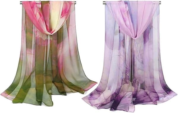 st Shawls för kvinnor Lätta halsdukar Mode blommigt mönster Sjal Semesterpresenter Halsduk-FX-