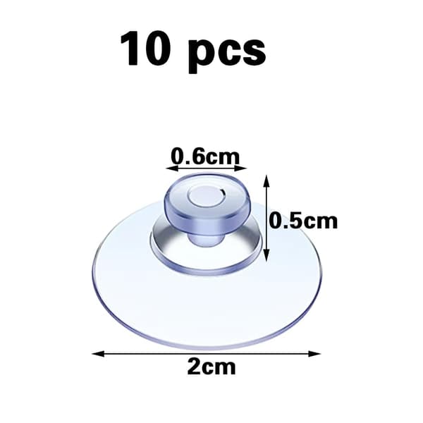 10 Pieces Suction Cups, Suction Cup for Glass Table, Mini Suction Cup, Transparent Suction Cups, Small Suction Cups, for Various Smooth Surfaces, Glass, Ti-FX-