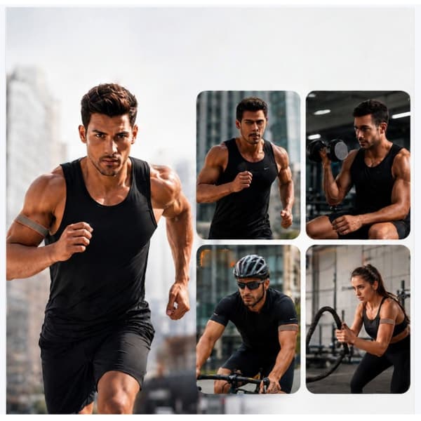Nylon Armband Compatible with Google Fitbit Air - for Upper Arm During Exercise, Extended 430mm with Velcro, Breathable and Adjustable Orange-FX- Orange 26