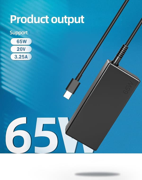 65W USB-C Universal bærbar oplader til Dell, HP, Lenovo, Acer, Chromebook-FX-
