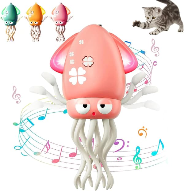 Dancing Octopus Toy, Octopus Toy, Automatic Crawling Dancing Octopus with Obstacle Detection, Crawling Octopus with LED-FX- pink