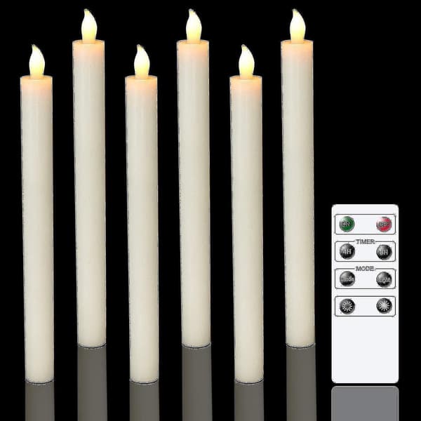 6-pack batteridrivna LED-ljus med fjärrkontroll, timer och varmvitt Glow-FX