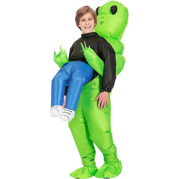 Oppblåsbar dinosaurkostyme for barn til Halloween og vannlek, grønn-FX-