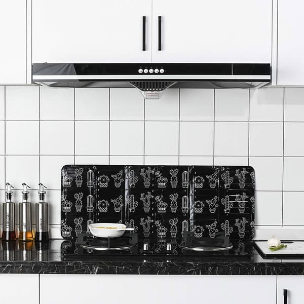 Non-stick Splatter Shield with 3 Sides for Frying Pan, Adjustable 3-Panel Splatter Guard with Foldable Design, High-Temperature Aluminum Foil Oil-FX-