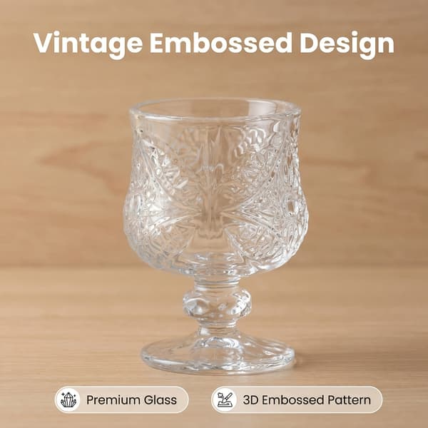 Indgraverede små vinglas til whisky, sake, vodka og te 6pcs Butterfly