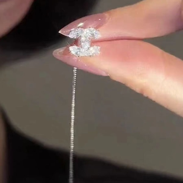 C-bogstavsøreringe Diamant Perleøreringe Cc Klassiske Øreringe Gaver Style 2