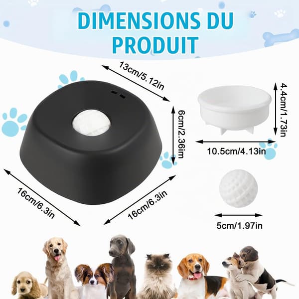 Slow Feeder hundeslikkelegetøj med skridsikker bund til sund spisning og leg One size Black