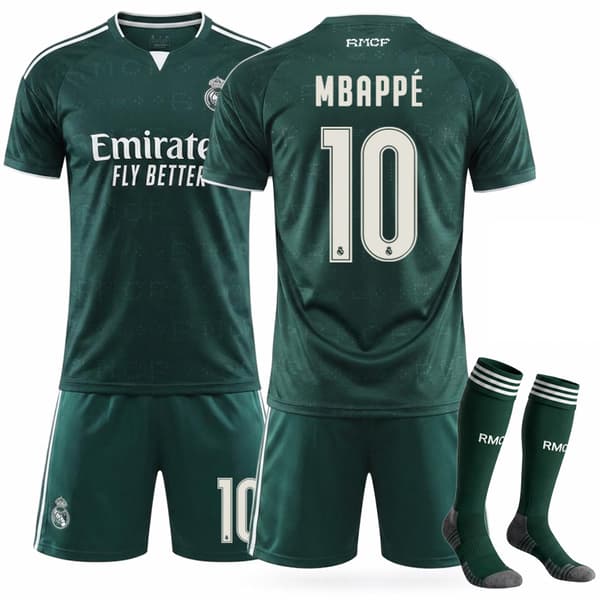 2627 Real Madrid Udebanefodboldtrøje Sæt Med Strømper Nr.10 Mbappé-FX- 26