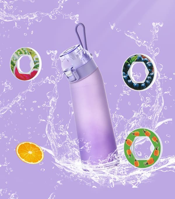 Air-Up Vannflaske 700ml – 8 Smakskapsler | Sukkerfri & Smakfull | Gradientflaske, Perfekt for Utendørs og Trening Gradient blå-FX- Gradient blue