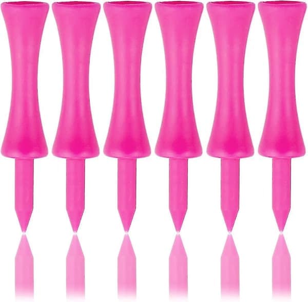 Rosa golfpegger i plast, 57 mm lange slottgolfpegger, 2-1/4 tommer rosa (100 stykker)-FX-