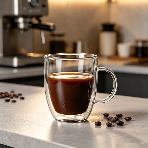 4 store dobbeltvæggede isolerede kaffekrus 350 ml til cappuccino, varme drikke, tåler opvaskemaskine, holdbart design-FX-