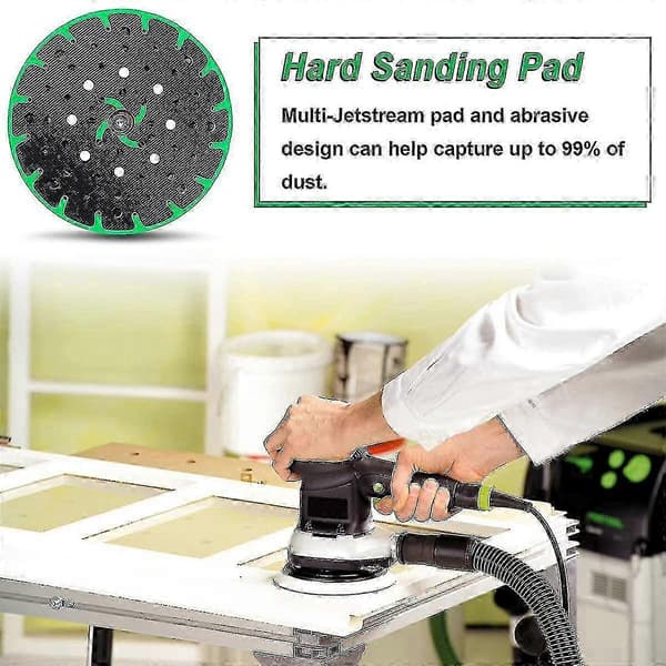 Festool ETS 150 Slibeplade 6\" 150mm Hård til ETS 150/3 EQ, 150/5 EQ & EC 150/3 EQ - 1 stk Sort-FX-