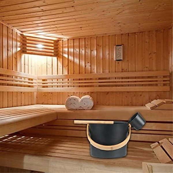 Finsk Sauna Aluminiumspand, Langskaftet Skesæt, Saunaspand, Badeværelse, Sauna Dampbadstilbehør