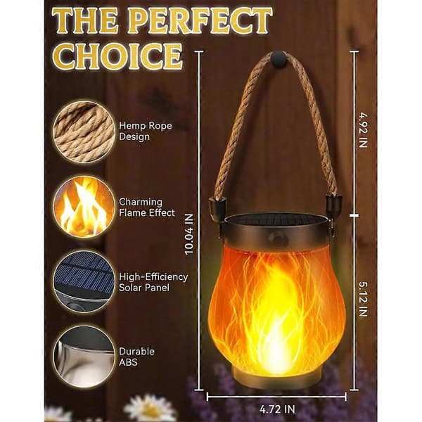 1-pack Solar Lantern Outdoor Lighting, Waterproof Dancing Flames Solar Lanterns Outdoor Lighting, Solar Lantern (1 pc)-FX-