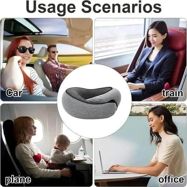 Travel Neck Pillow Memory Foam U-shaped Pillow Snail Style Travel Headrest Portable Adjustable Soft Nap Sleeping Pillows-FX-