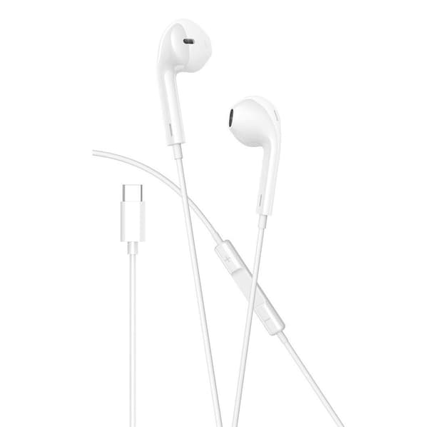 In-Ear USB-C Hovedtelefoner til Samsung / iPhone 15, 16 og Mobil med USB-C Stik Hvid-FX-