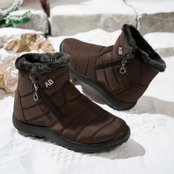 Vinter snøsko for kvinner med glidelås på siden, varmt flanellfôr EU 36 Red