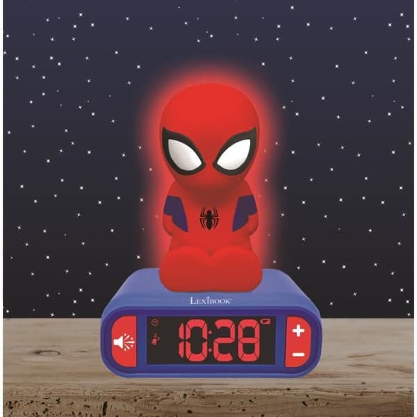 Digital vekkerklokke LEXIBOOK - Spiderman - 3D-lys og lyd - Rød og blå - Barn Rød{YDE}-FX-