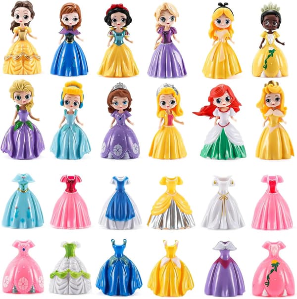 12 prinsessedukker med 24 outfits og deformerbare legetøj til børn-FX-