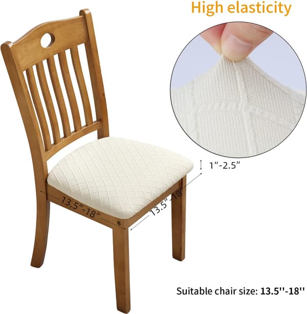 6-pakning Jacquard strekkbare stoltrekk - avtakbare og maskinvaskbare-FX-