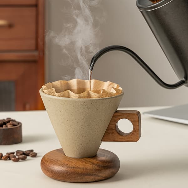Retro kaffekop og underkop i keramik til hjemmet og som gave 250ml