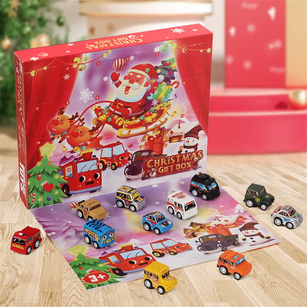 Julekalender 2024 med legetøjsbil - Blind Box - 24 dages nedtælling - Børnegave-FX-
