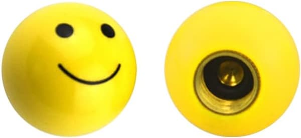 Gule Smiley Dækventil Fælg Ventilhætter Støvhætter (4-pak) Universal til Biler, SUV'er, Cykler, Motorcykler, Lastbiler-FX-