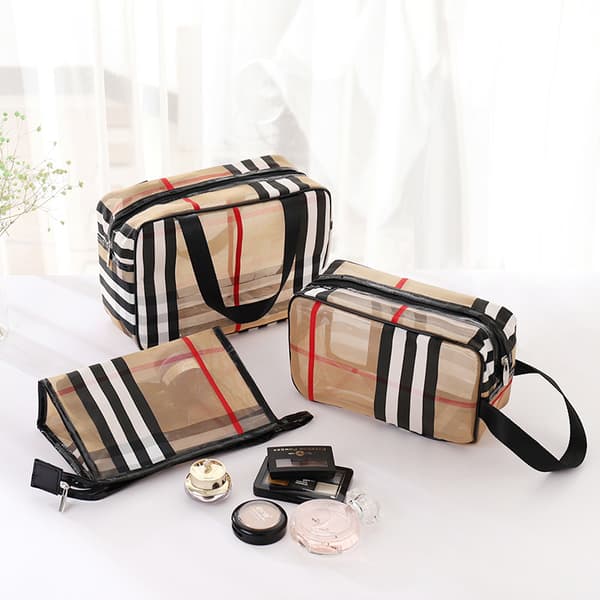 3-pak toilettaske, vandafvisende PVC-makeuptaske med-FX-