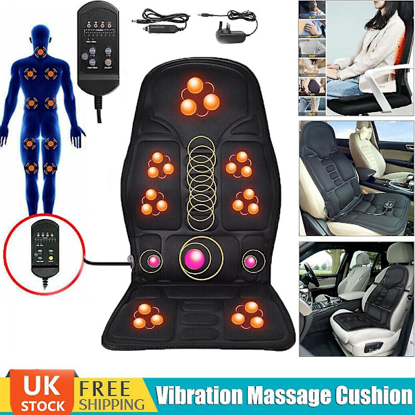 8-läges full ryggmassage sittdyna bilstol sittdyna matta nacke värme massager