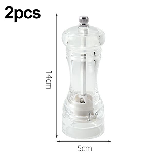 2-pack transparent salt- och pepparkvarn, påfyllningsbar kvarn för köket-FX-