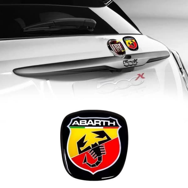 3D Abarth officielt erstatningslogo-mærkat til Fiat 500X, bag-FX-