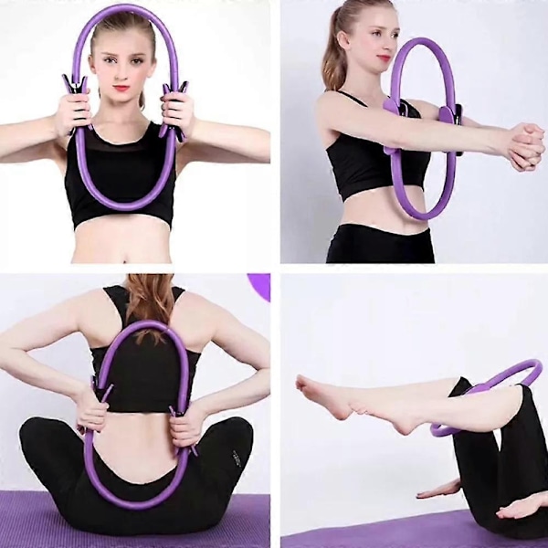 5 kpl Pilates Rengassarja 14 Jooga Fitness Taikapiiri Pilates-varusteet Kaksoiskahva Harjoitusympyrä Kotikäyttöön - Täydellinen-JK- Pink
