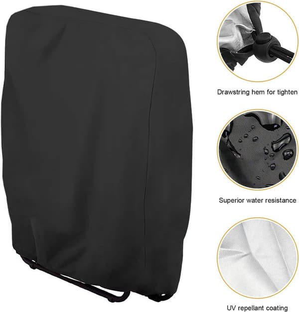 Vandtæt overtræk til klapstol til beskyttelse af have, terrasse og altan 71x110cm Black