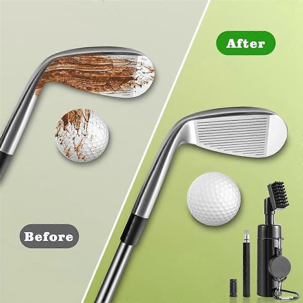Golfmailan puhdistussarja golfmailaharjalla, golfuran teroittimella, golfmailan puhdistustyökalulla, golfvedellä -FX-