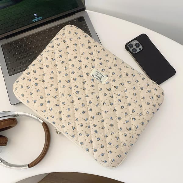 Blomstret polstret laptop sleeve til 15 tommer laptops-FX-
