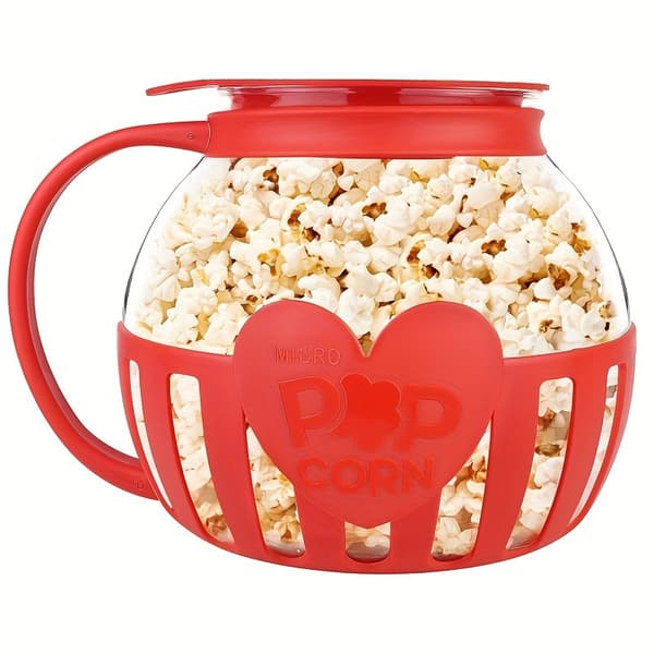 Mikroaaltopopcornkone 2,04 litran borosilikaattilasikulho 2.04 Quart Red