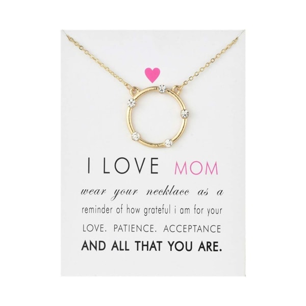 Presenthalsband Jag Älskar Mamma Mors Dag Halsband Guld guld