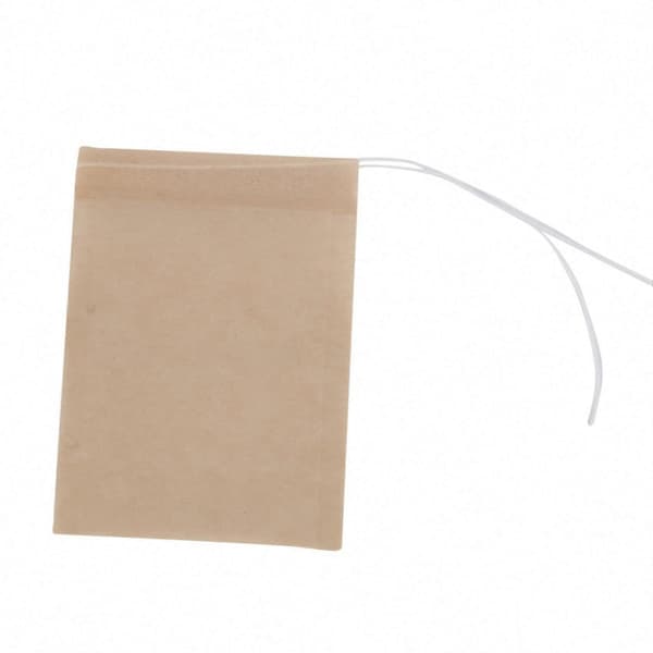 500-pack Natural Paper Drawstring Tea Bags for Loose Tea and Coffee-FX- Brown