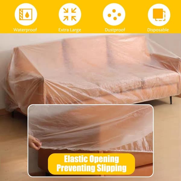 5/10/20-pak Engangsbeskyttelse til møbler med elastik – Ekstra stor sofa, lænestol, klar flyttepose til seng, spisebord, tv-møbel - 240x310cm-FX- 5-Pack
